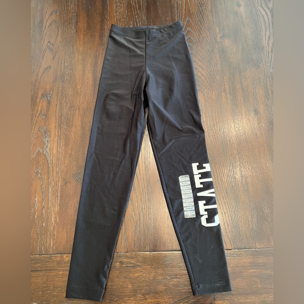 NWT — “STATE” American Apparel/ Underground Printing Black Leggings. SZ: MED.